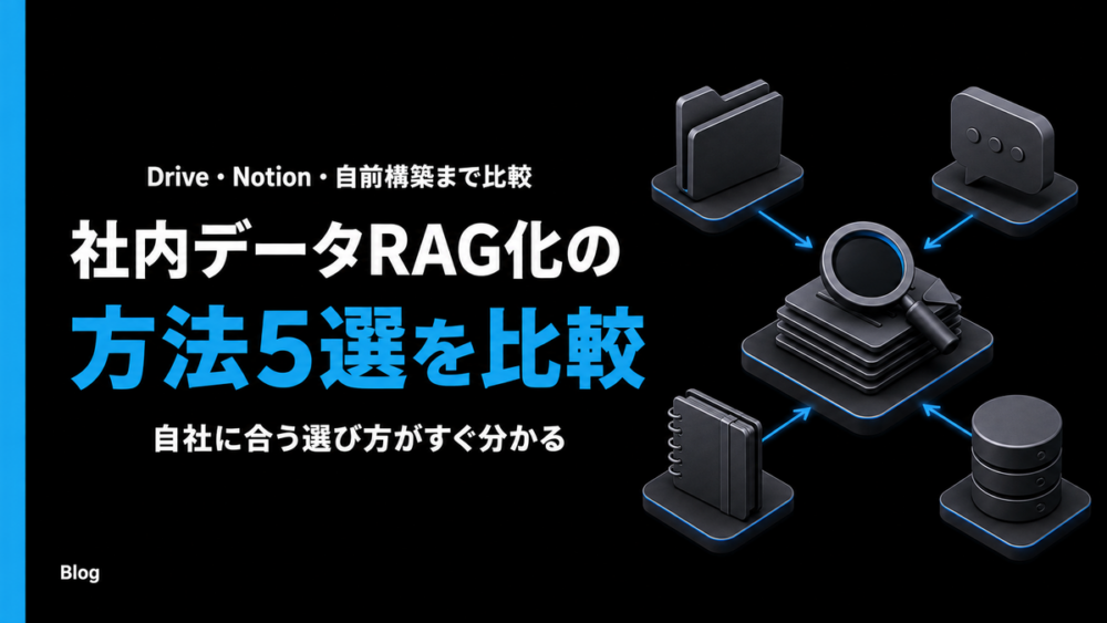 社内データRAG化の方法5選を比較するアイキャッチ画像